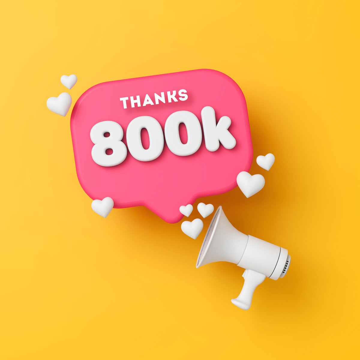 3D Thanks 800K Social Media Banner