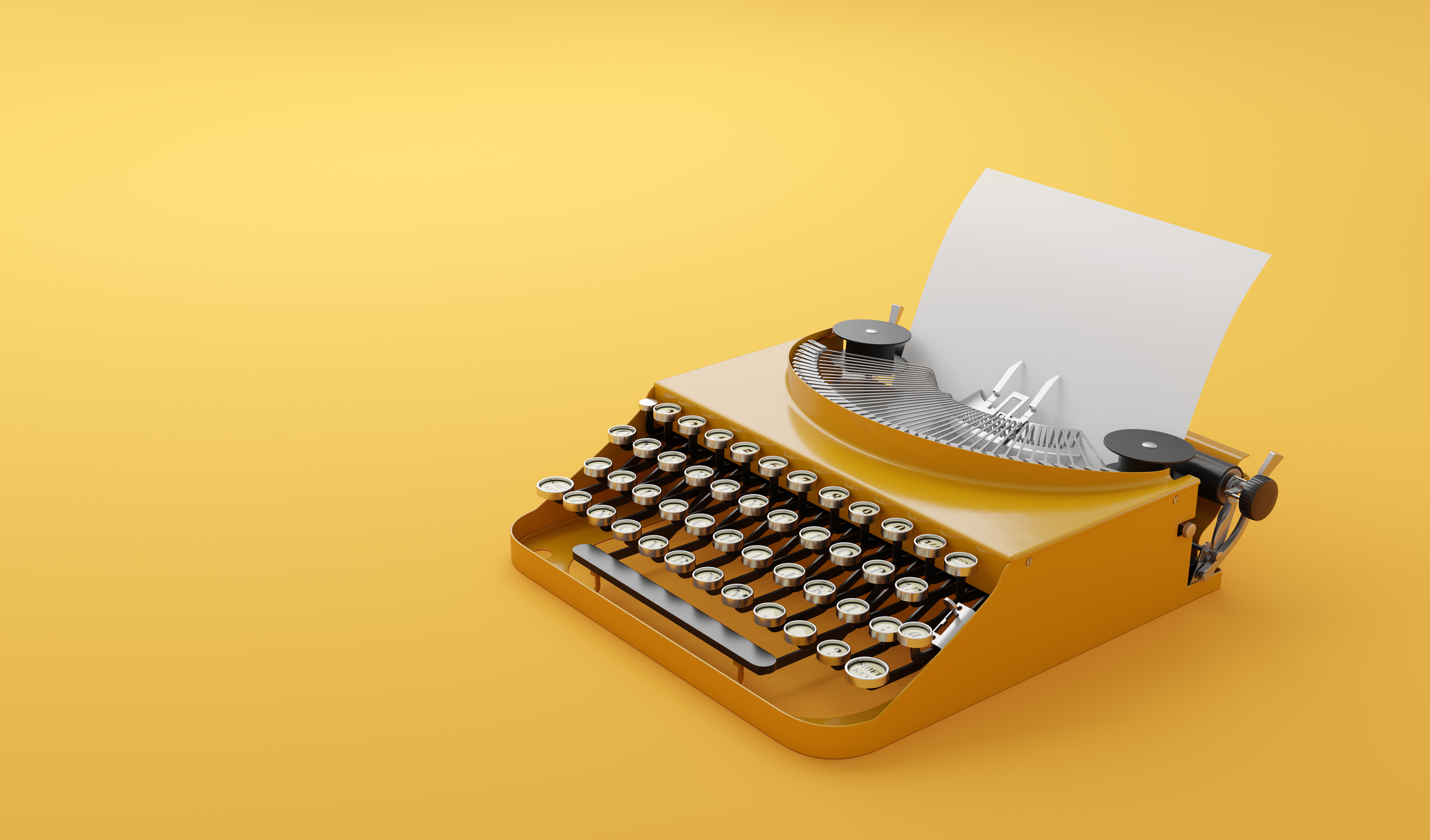 Retro vintage typewriter in single color style